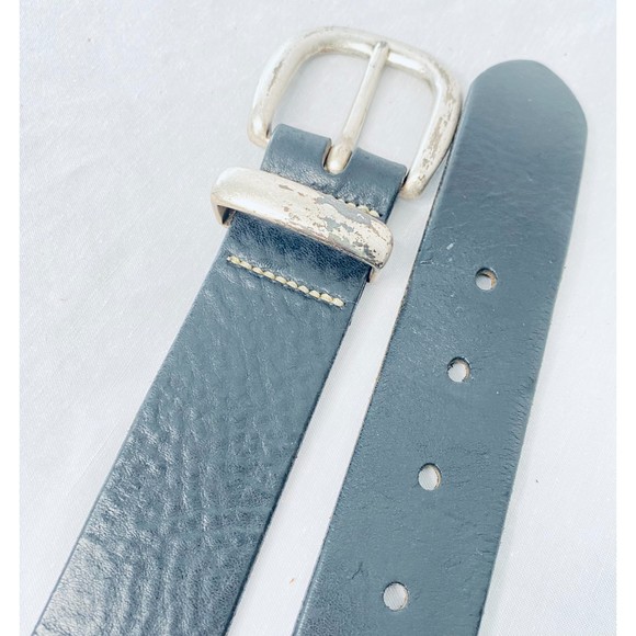 Gap Vintage Leather Belt Distressed Black Metal Loop Size 36 - Picture 8 of 11